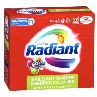 RADIANT TOP & FRONT BRILLIANT WHITES LAUNDRY POWDER 500G
