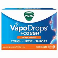 VICKS VAPODROPS LOZENGES + COUGH ORANGE MENTHOL 16PK