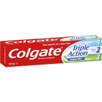 COLGATE 80G TOOTHPASTE TRIPLE ACTION ORIGINAL MINT