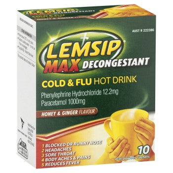 LEMSIP MAX COLD & FLU HONEY GINGER