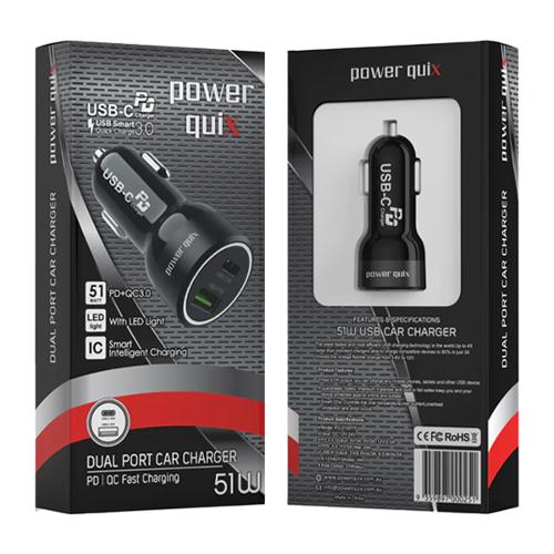 PQ Dual Port Car Charger 51W