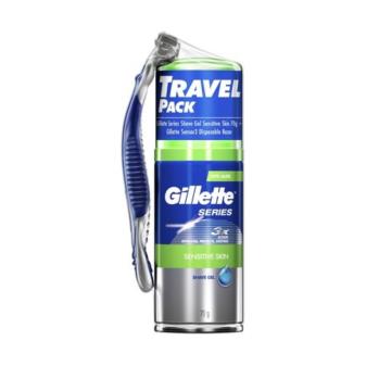 GILLETTE SERIES SHAVING GEL + SENSOR3 DISPOSABLE RAZOR TRAVEL PACK  70G