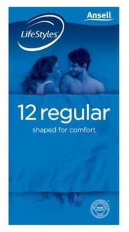 ANSELL LIFESTYLES CONDOMS REGULAR 12PK