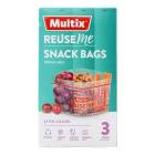 MULTIX PK3 REUSEME SNACK BAGS RESEALABLE 16.5cm x 8.5cm
