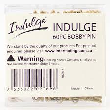 INDULGE HAIR BOBBY PIN ASSORTED COLOURS IN DISPLAY BOX 60PK